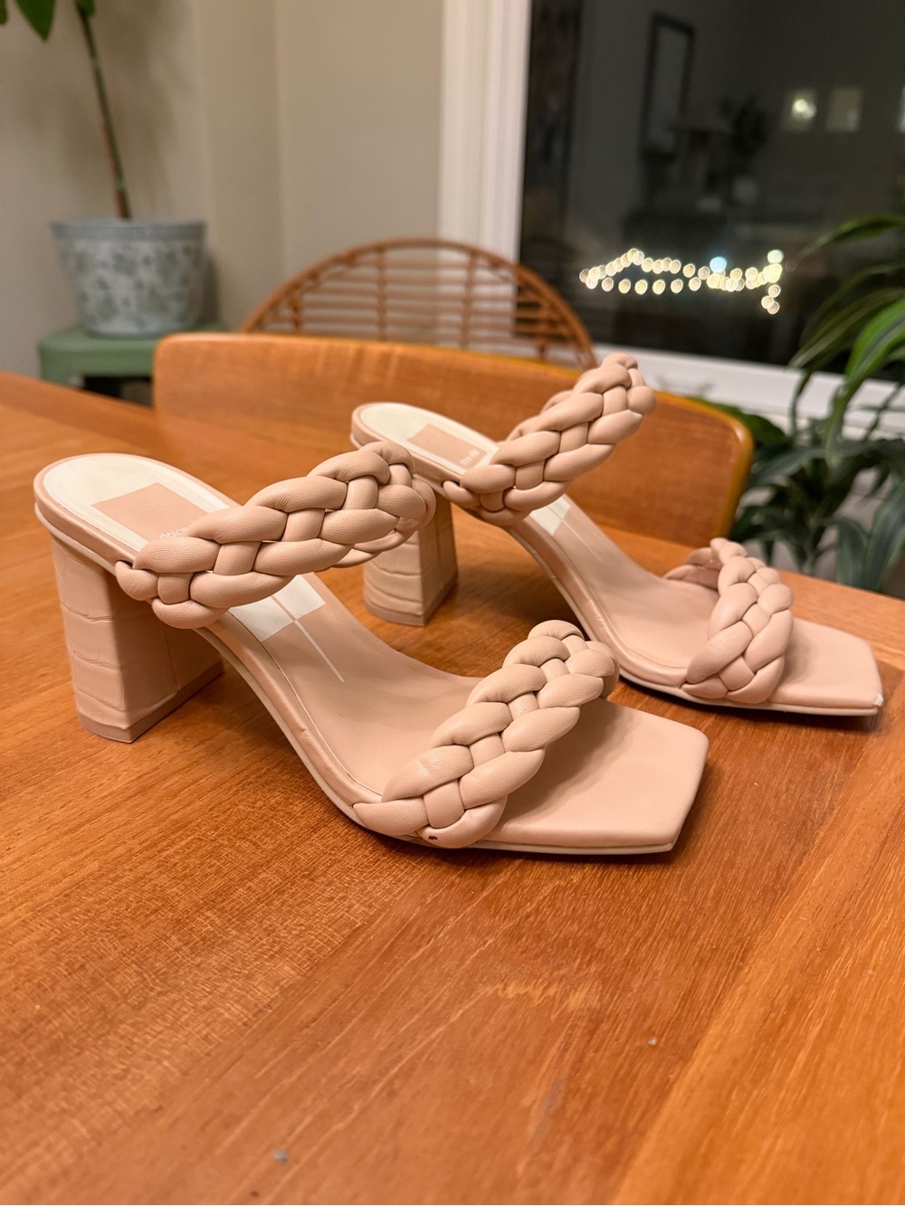 Dolce Vita Block Heel Sandals, Nude Size 7